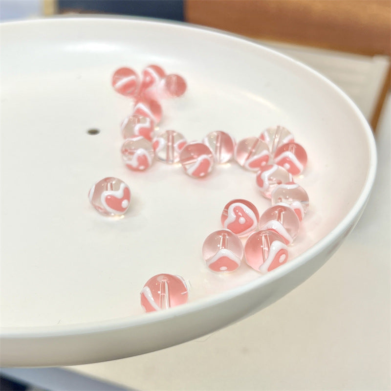 Wholesale 5pcs/pack 12mm Glass Hand-painted Round Beads